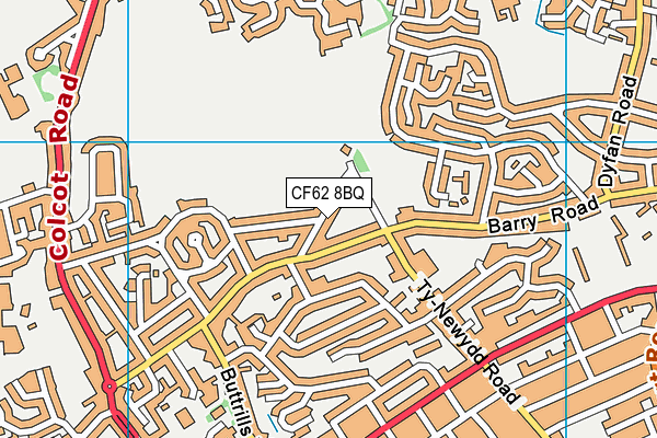 CF62 8BQ map - OS VectorMap District (Ordnance Survey)