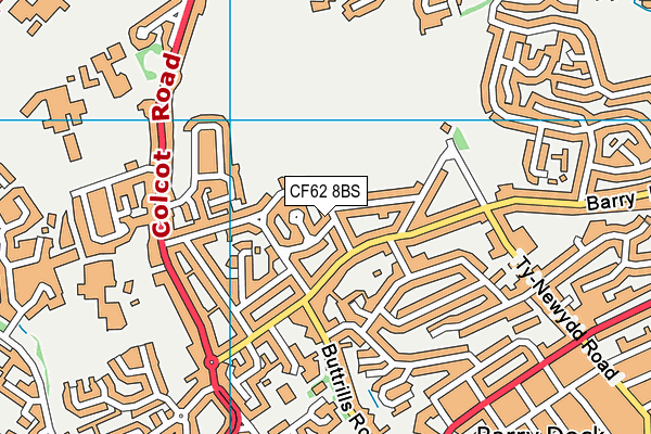 CF62 8BS map - OS VectorMap District (Ordnance Survey)
