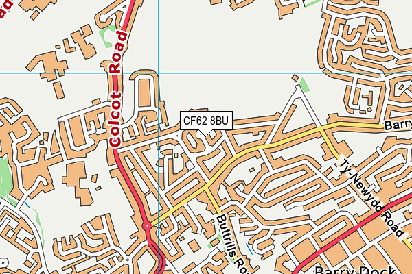 CF62 8BU map - OS VectorMap District (Ordnance Survey)