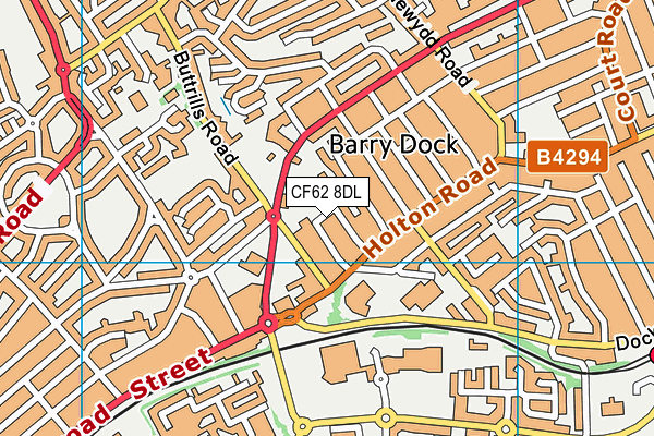 CF62 8DL map - OS VectorMap District (Ordnance Survey)