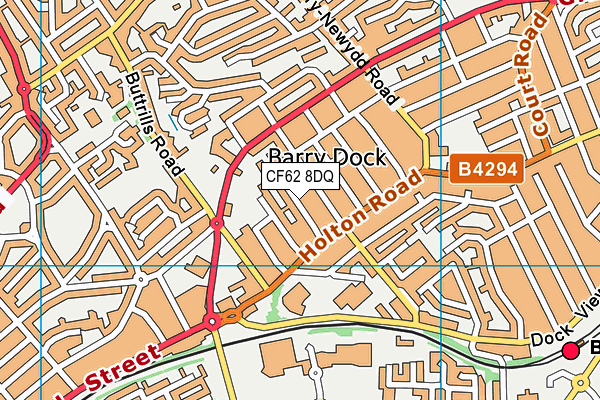 CF62 8DQ map - OS VectorMap District (Ordnance Survey)