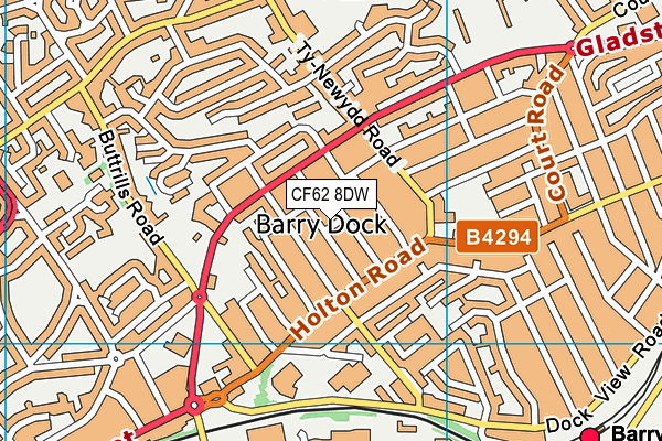 CF62 8DW map - OS VectorMap District (Ordnance Survey)