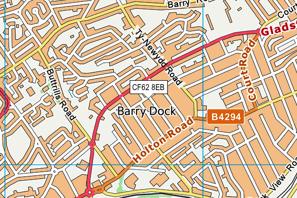 CF62 8EB map - OS VectorMap District (Ordnance Survey)