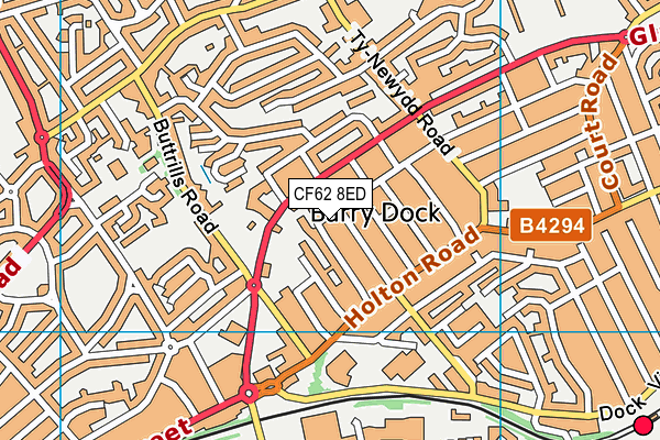 CF62 8ED map - OS VectorMap District (Ordnance Survey)