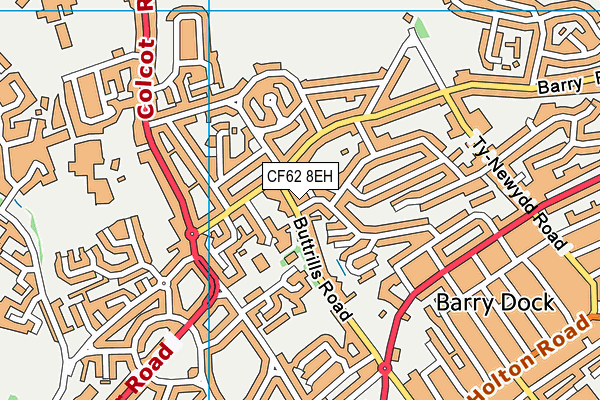 CF62 8EH map - OS VectorMap District (Ordnance Survey)