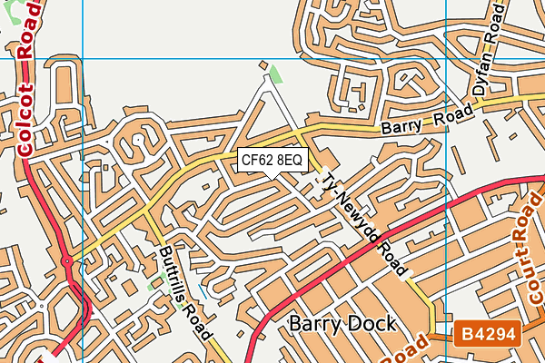 CF62 8EQ map - OS VectorMap District (Ordnance Survey)