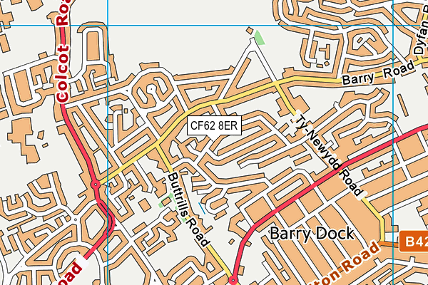 CF62 8ER map - OS VectorMap District (Ordnance Survey)