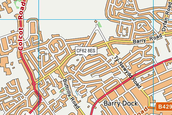 CF62 8ES map - OS VectorMap District (Ordnance Survey)