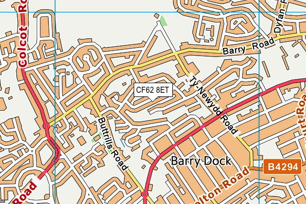 CF62 8ET map - OS VectorMap District (Ordnance Survey)