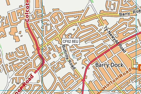 CF62 8EU map - OS VectorMap District (Ordnance Survey)