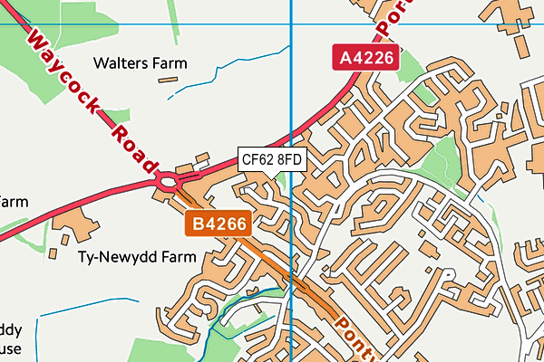 CF62 8FD map - OS VectorMap District (Ordnance Survey)