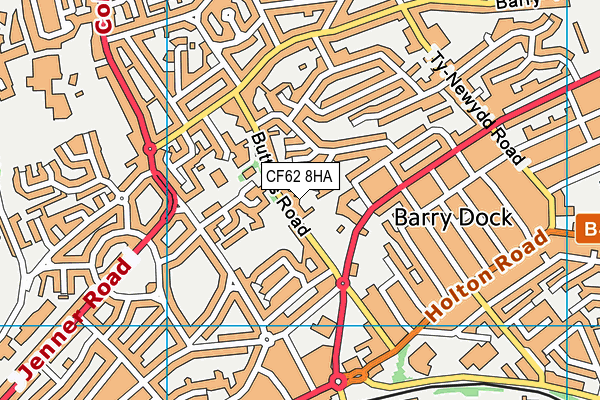 CF62 8HA map - OS VectorMap District (Ordnance Survey)