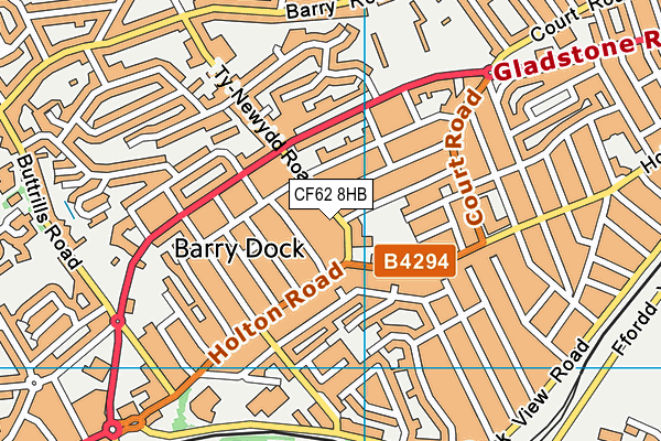 CF62 8HB map - OS VectorMap District (Ordnance Survey)