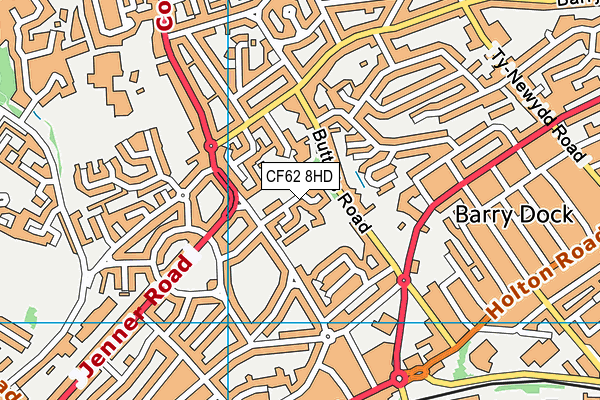 CF62 8HD map - OS VectorMap District (Ordnance Survey)