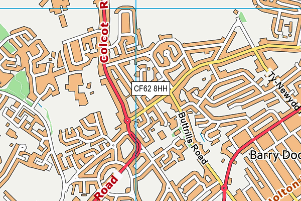 CF62 8HH map - OS VectorMap District (Ordnance Survey)