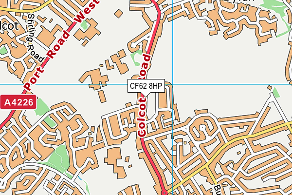 CF62 8HP map - OS VectorMap District (Ordnance Survey)