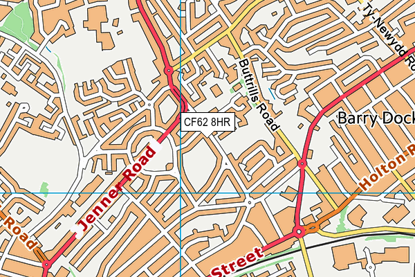 CF62 8HR map - OS VectorMap District (Ordnance Survey)