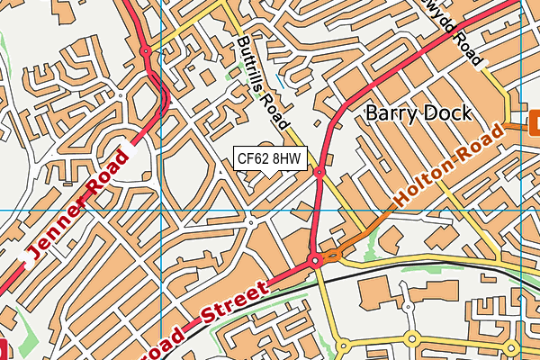 CF62 8HW map - OS VectorMap District (Ordnance Survey)