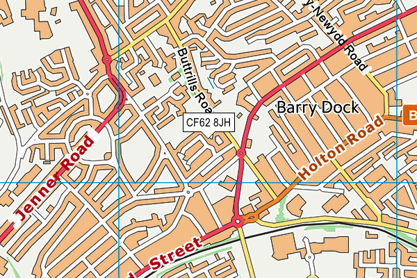 CF62 8JH map - OS VectorMap District (Ordnance Survey)