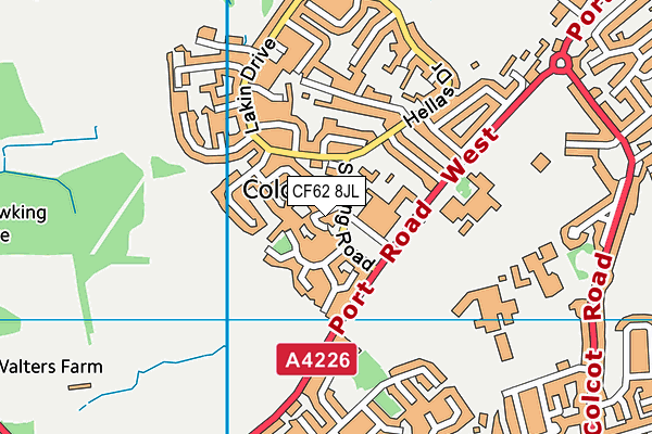 CF62 8JL map - OS VectorMap District (Ordnance Survey)