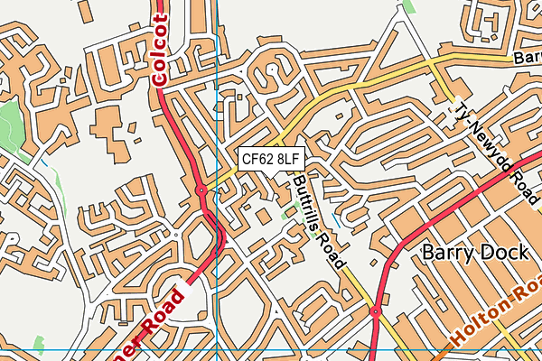 CF62 8LF map - OS VectorMap District (Ordnance Survey)