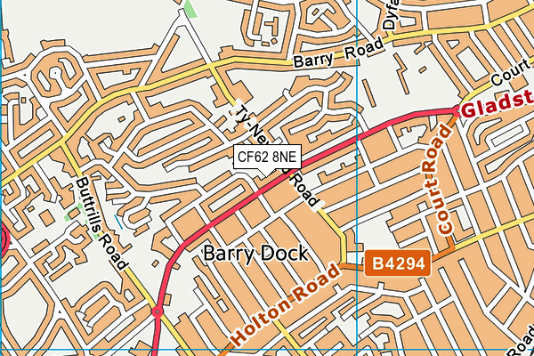 CF62 8NE map - OS VectorMap District (Ordnance Survey)