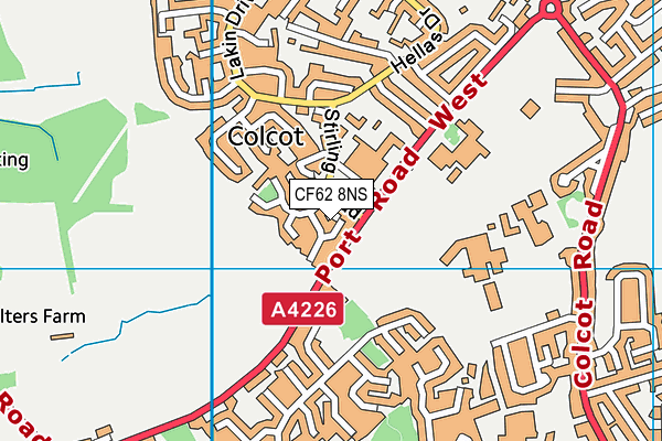 CF62 8NS map - OS VectorMap District (Ordnance Survey)