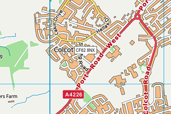 CF62 8NX map - OS VectorMap District (Ordnance Survey)