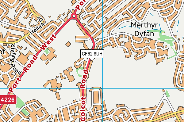 CF62 8UH map - OS VectorMap District (Ordnance Survey)