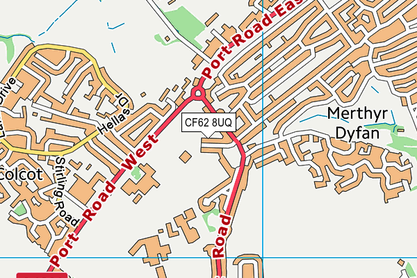CF62 8UQ map - OS VectorMap District (Ordnance Survey)
