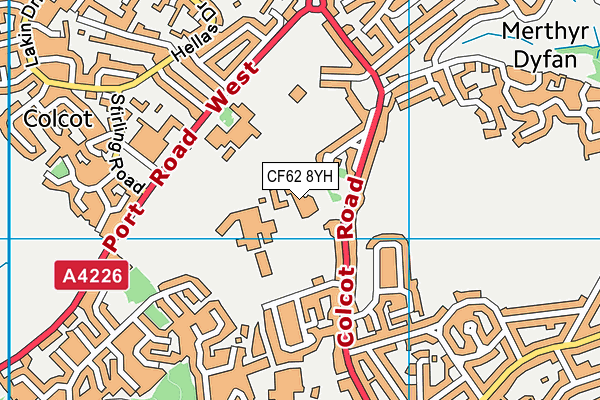 CF62 8YH map - OS VectorMap District (Ordnance Survey)