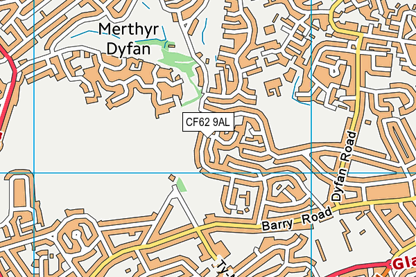 CF62 9AL map - OS VectorMap District (Ordnance Survey)