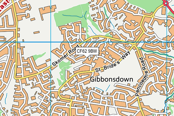 CF62 9BW map - OS VectorMap District (Ordnance Survey)