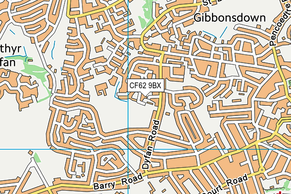 CF62 9BX map - OS VectorMap District (Ordnance Survey)