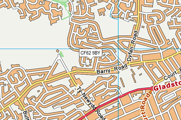 CF62 9BY map - OS VectorMap District (Ordnance Survey)
