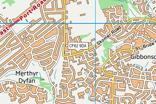 CF62 9DA map - OS VectorMap District (Ordnance Survey)