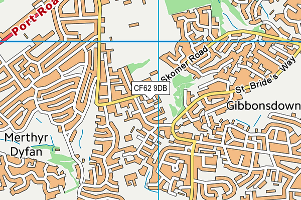 CF62 9DB map - OS VectorMap District (Ordnance Survey)