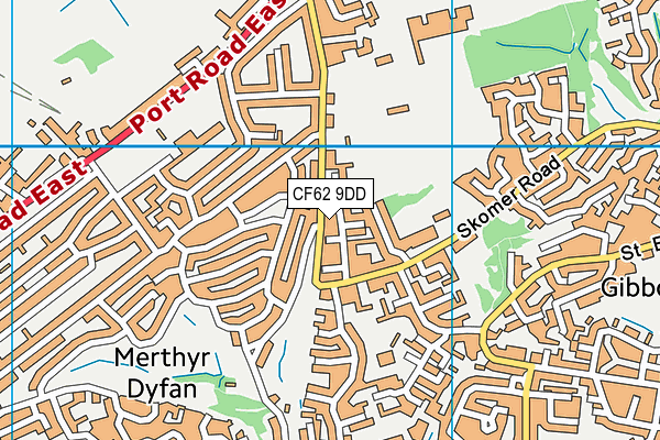 CF62 9DD map - OS VectorMap District (Ordnance Survey)