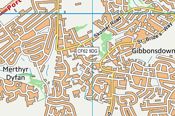 CF62 9DG map - OS VectorMap District (Ordnance Survey)