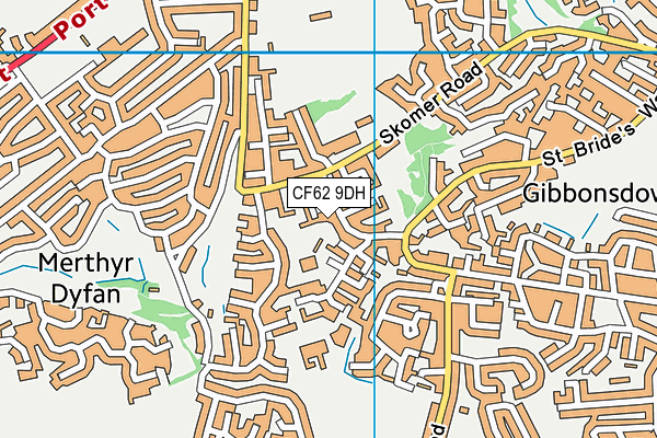 CF62 9DH map - OS VectorMap District (Ordnance Survey)