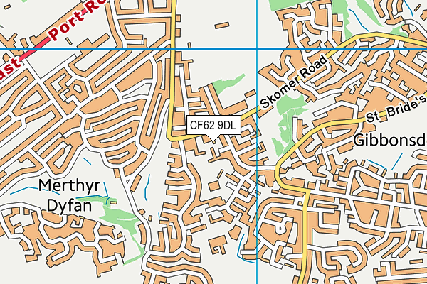 CF62 9DL map - OS VectorMap District (Ordnance Survey)