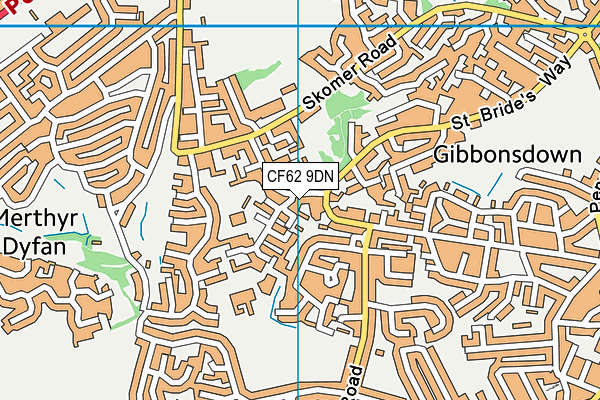 CF62 9DN map - OS VectorMap District (Ordnance Survey)
