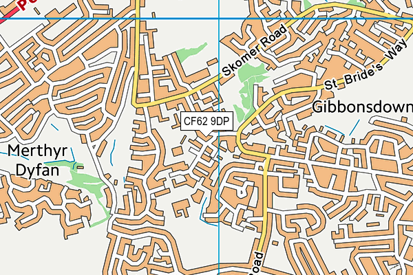 CF62 9DP map - OS VectorMap District (Ordnance Survey)