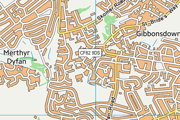 CF62 9DS map - OS VectorMap District (Ordnance Survey)