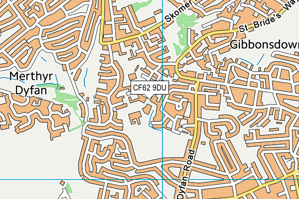 CF62 9DU map - OS VectorMap District (Ordnance Survey)