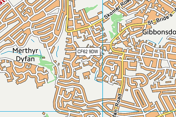 CF62 9DW map - OS VectorMap District (Ordnance Survey)