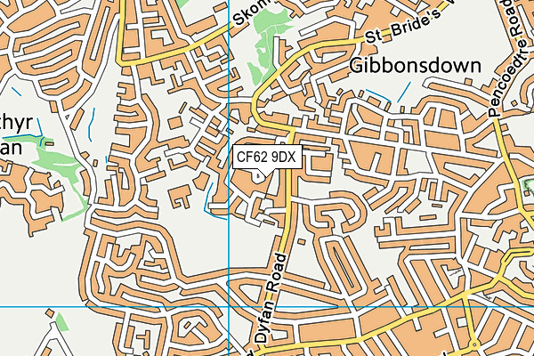 CF62 9DX map - OS VectorMap District (Ordnance Survey)