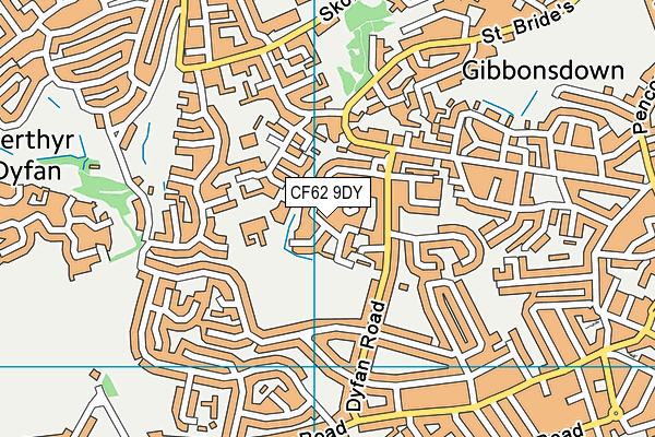 CF62 9DY map - OS VectorMap District (Ordnance Survey)