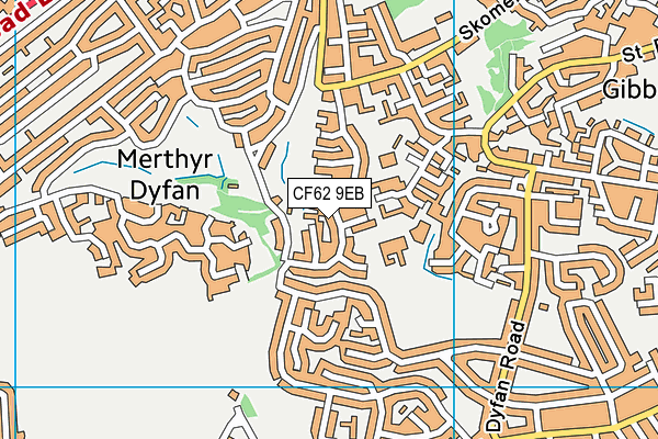 CF62 9EB map - OS VectorMap District (Ordnance Survey)