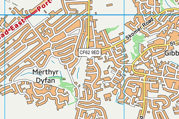CF62 9ED map - OS VectorMap District (Ordnance Survey)